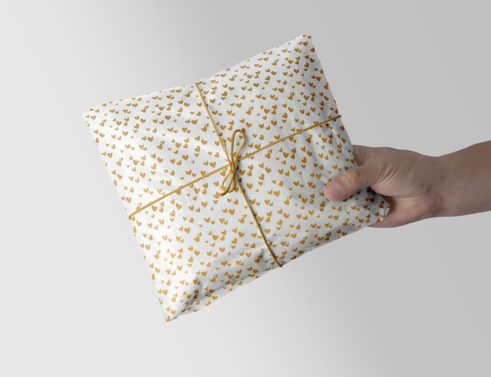 Seidenpapier Goldene Herzen 50x70 cm