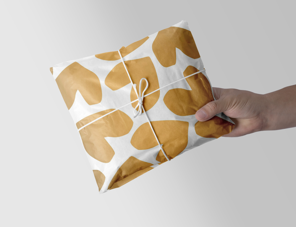 Seidenpapier Gold Herzen 35x50 cm