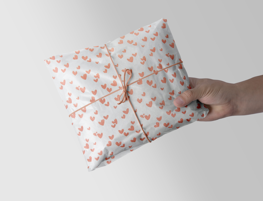 Seidenpapier Rosa Herzen 50x70 cm – Bild 2