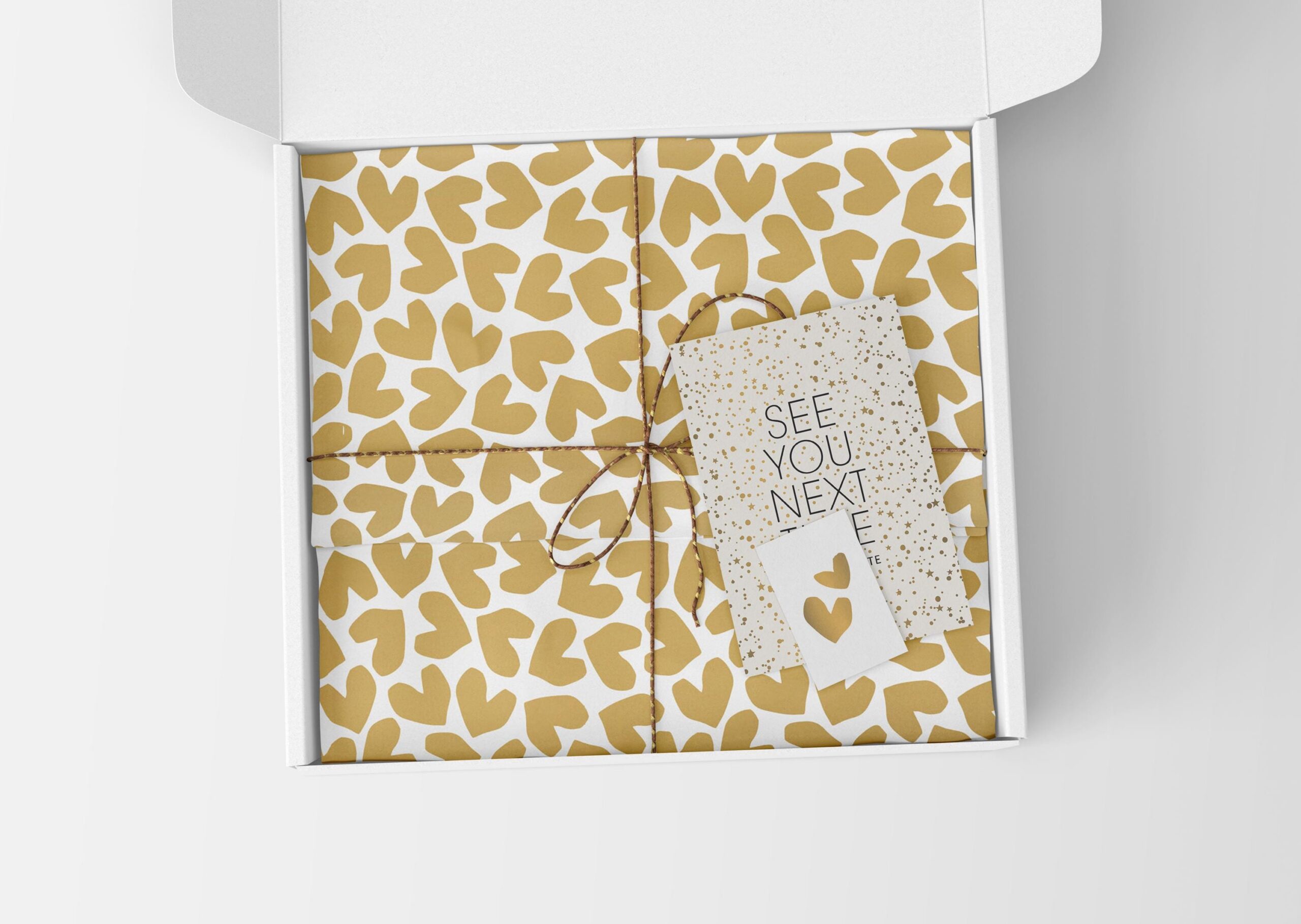 Seidenpapier Gold Herzen 35x50 cm – Bild 2