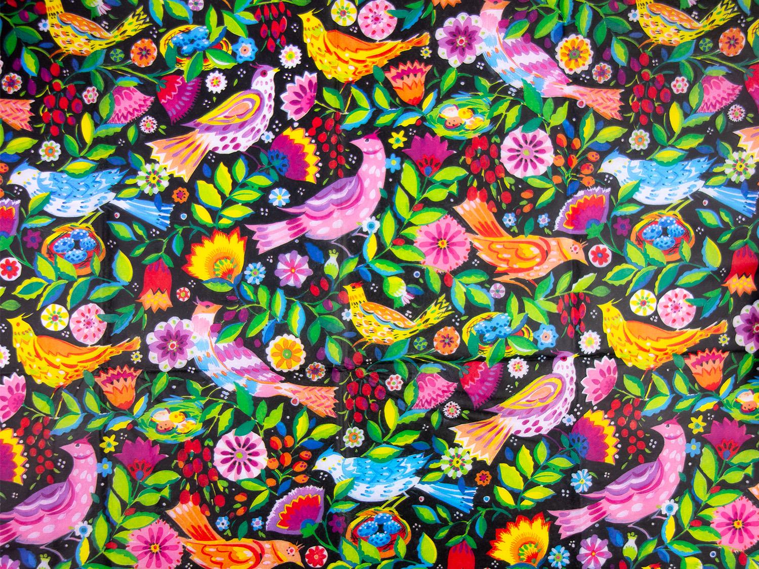 Seidenpapier Folk Birds 4 Blatt 50x70 cm – Bild 3