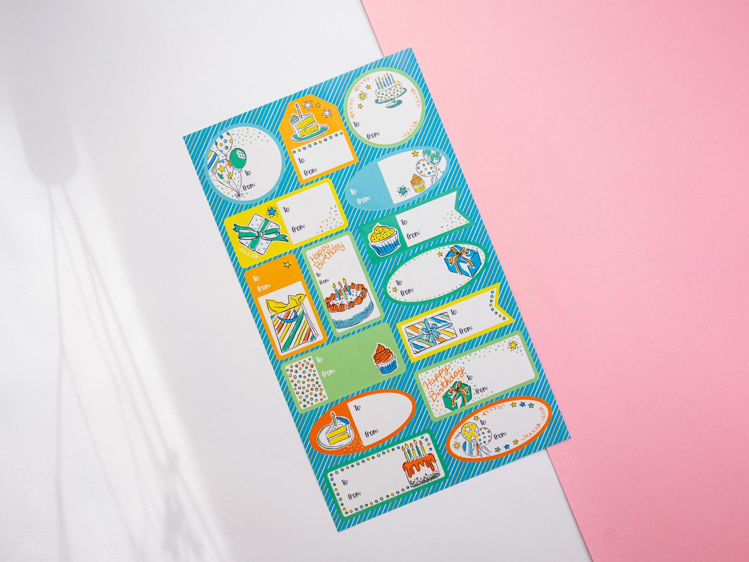 Stickerbogen Happy Birthday (To/From)