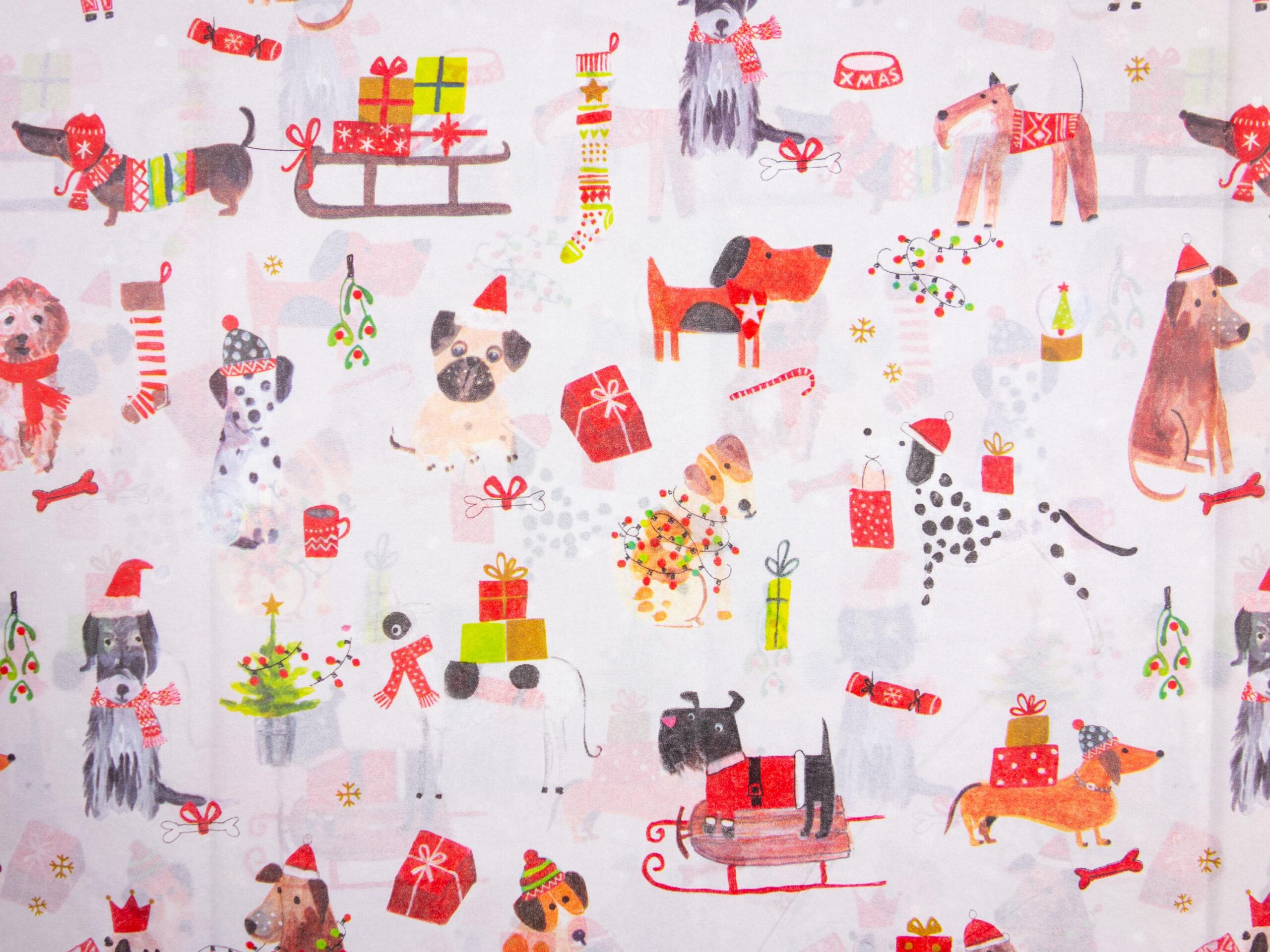 Seidenpapier Weihnachtshunde 4 Blatt 50x75 cm – Bild 3