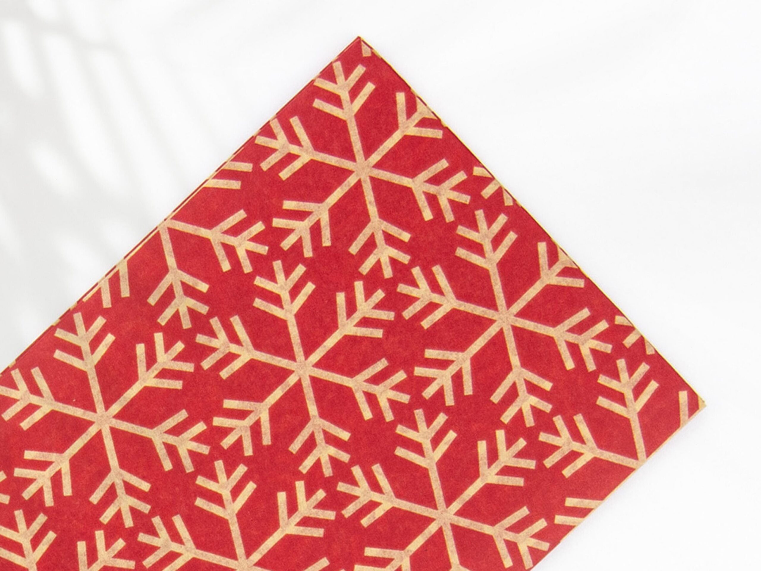 Seidenpapier Rote Schneeflocken 6 Blatt 50x75 cm – Bild 2