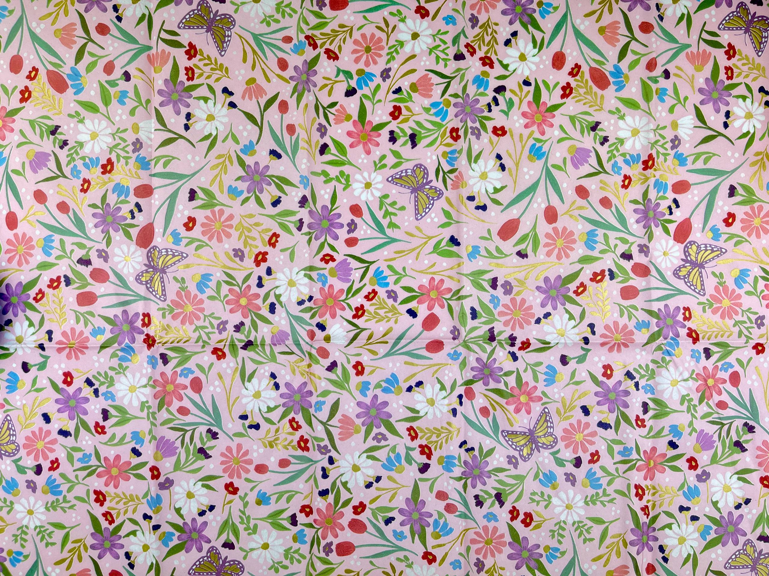 Seidenpapier Blumen 4 Blatt 50x75 cm – Bild 2