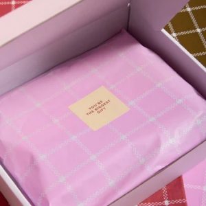 Seidenpapier Rosa kariert mit weißen Karos 50x70 cm