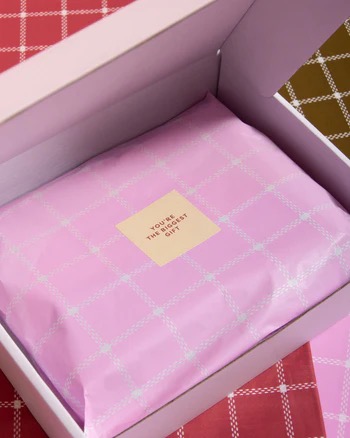 Seidenpapier Rosa kariert mit weißen Karos 50x70 cm
