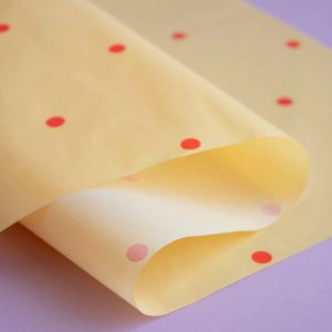 Seidenpapier Orange Punkte auf Gelb 50x70 cm